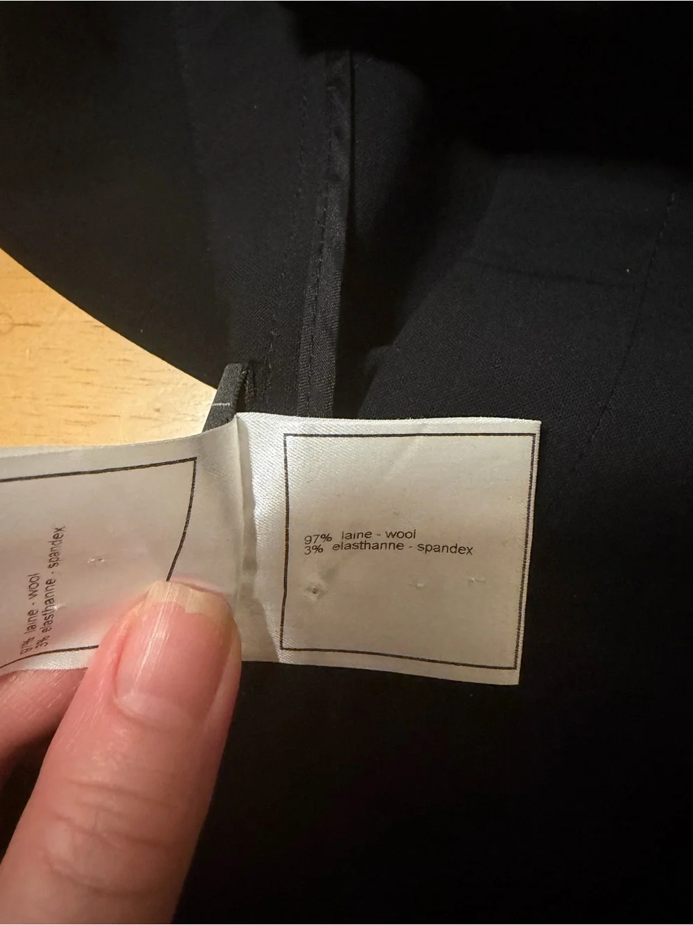 Vintage Spring Summer 2003 Chanel Black Wool Trousers size 36